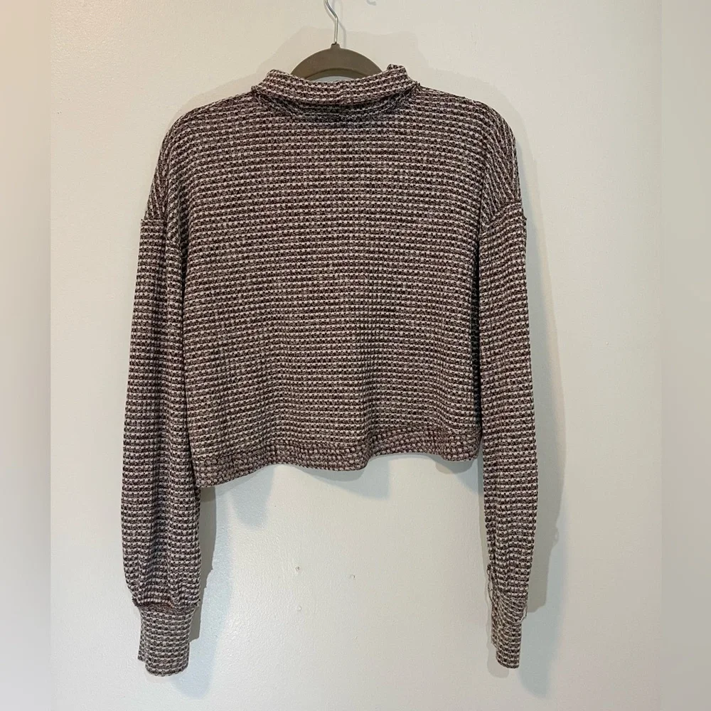 Free People Cropped Turtleneck Sweater Wine